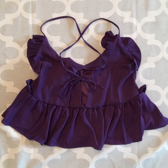 Romeo & Juliet purple ruffle babydoll strappy top - Picture 2 of 7